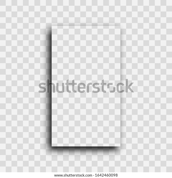 Dark transparent realistic shadow. Shadow
of a vertical rectangle isolated on transparent background. Vector
illustration.