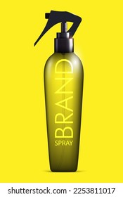 ilustración vectorial del frasco de spray transparente oscuro
