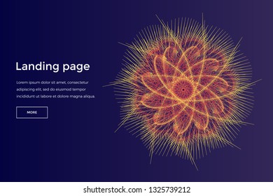 Dark trendy abstract background with flower. Vector illustration