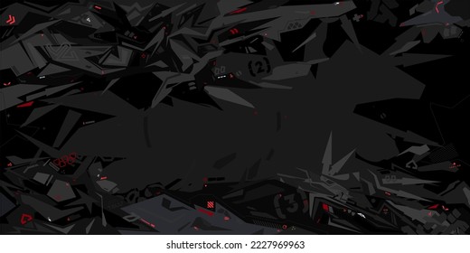 Dark Trendy Futuristic Mecha Gundam Cyberpunk Style Colorful Abstract Urban Street Art Graffiti Vector Illustration Template Background