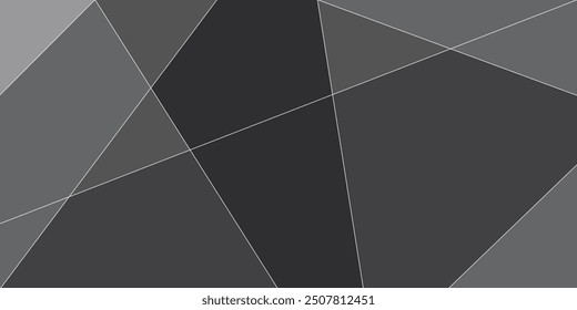 Mosaico de triángulos oscuros: una composición geométrica dinámica de tonos superpuestos de gris - Plantilla de fondo Abstractas, diseño de Vector editable multipropósito