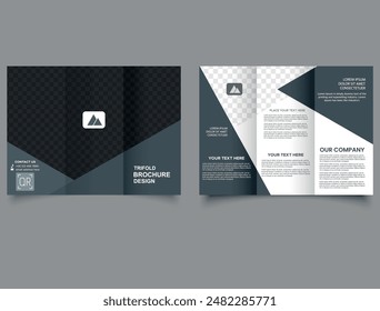 Dark trifold brochure. Creative and Professional tri fold brochure vector design