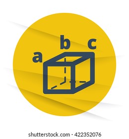 Dark Trigonometry icon label on wrinkled paper