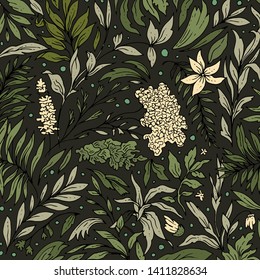 dark tropical leaves plants background 
