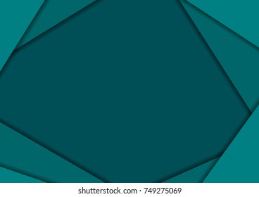 Dark turquoise abstract material corporate background. Vector design