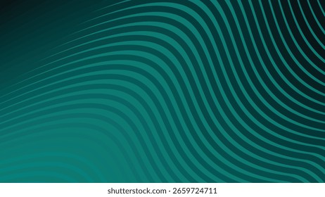 Dark Turquoise Green Abstract Background with Stripes Curve Line for Backdrop, Web, and Digital Design