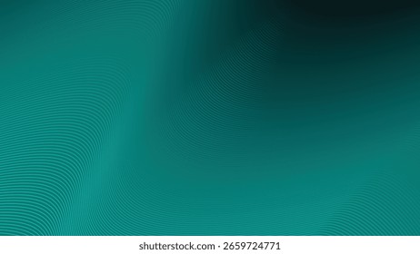 Dark Turquoise Green Abstract Background with Stripes Curve Line for Backdrop, Web, and Digital Design