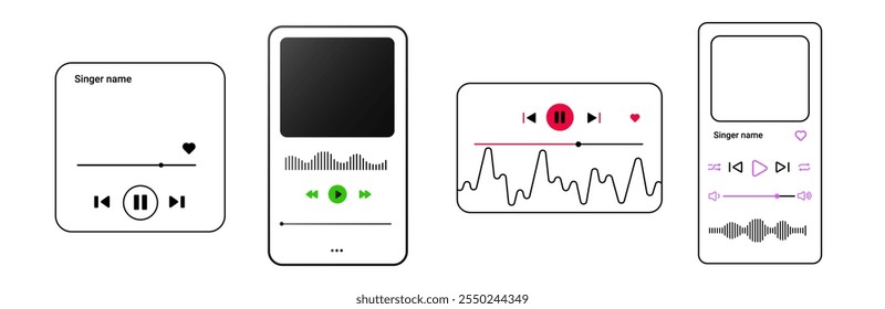 Reproductor de música UI oscuro con controles avanzados para reproducción, lista de reproducción y vista de álbum. Adecuado para servicios de música móvil y digital.
