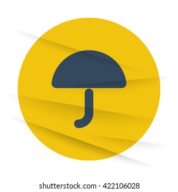 Dark Umbrella icon label on wrinkled paper