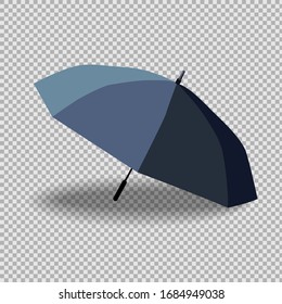Dark umbrella on a transparent background. Isolated vector illustration. EPS 10