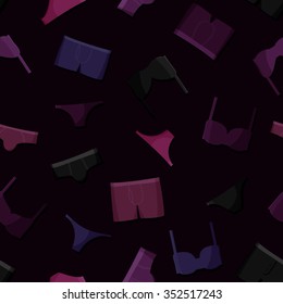 Dark underwear seamless vector background