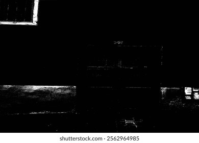 Dark Urban Grunge Door and Window Texture - Black and White Architectural Design