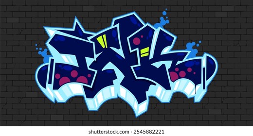 Dark Urban Hip Hop Abstract Word Ink Graffiti Style Font Lettering Vector Illustration Template