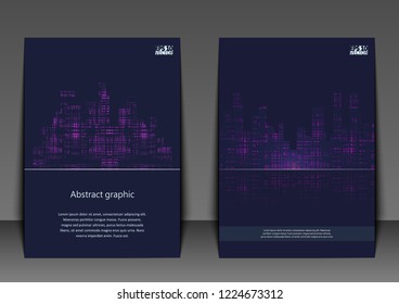 Dark urban scape. Night city skyline abstract background. Modern night city landscape. Eps10 Vector illustration