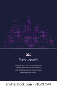 Dark urban scape. Night city skyline abstract background. Modern night city landscape. Eps10 Vector illustration