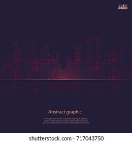 Dark urban scape. Night city skyline abstract background. Modern night city landscape. Eps10 Vector illustration