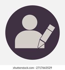 Símbolo de Editar de Perfil de usuario oscuro