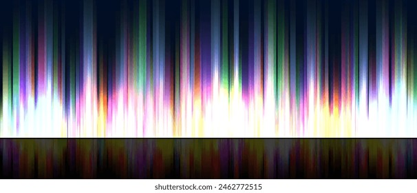 Dark vector abstract background with spectrum of colorful light rays for party and music theme design.