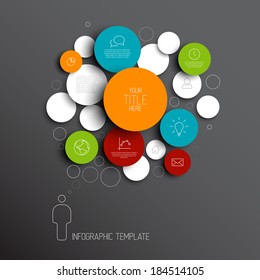 Dark Vector Abstract Circles Illustration / Infographic Template With Place For Your Content