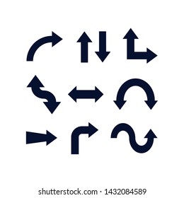 dark vector arrow icon set