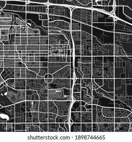 Dark vector art map of Aurora, Colorado, UnitedStates with fine gray gradations for urban and rural areas. The different shades of gray in the Aurora  map do not follow any particular pattern.