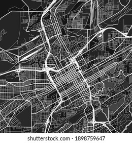 Dark vector art map of Birmingham, Alabama, UnitedStates with fine gray gradations for urban and rural areas. The different shades of gray in the Birmingham  map do not follow any particular pattern.