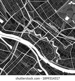 Dark vector art map of Bremen, Bremen, Germany with fine grays for urban and rural areas. The different shades of gray in the Bremen  map do not follow any particular pattern.