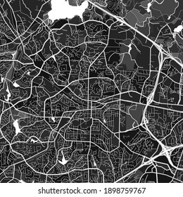 Dark vector art map of Cary, North Carolina, UnitedStates with fine gray gradations for urban and rural areas. The different shades of gray in the Cary  map do not follow any particular pattern.