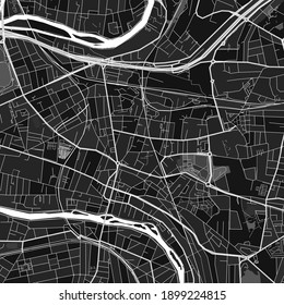 Dark vector art map of Champigny-sur-Marne, Val-de-Marne, France with fine grays for urban and rural areas. The different shades of gray in the Champigny-sur-Marne  map do not follow any pattern.