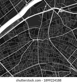 Dark vector art map of Colombes, Hauts-de-Seine, France with fine grays for urban and rural areas. The different shades of gray in the Colombes  map do not follow any particular pattern.