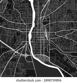 Dark vector art map of Columbus, Georgia, UnitedStates with fine gray gradations for urban and rural areas. The different shades of gray in the Columbus  map do not follow any particular pattern.