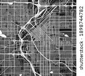 Dark vector art map of Denver, Colorado, UnitedStates with fine gray gradations for urban and rural areas. The different shades of gray in the Denver  map do not follow any particular pattern.