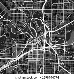 Dark vector art map of FortWorth, Texas, UnitedStates with fine gray gradations for urban and rural areas. The different shades of gray in the FortWorth  map do not follow any particular pattern.