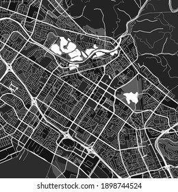 Dark vector art map of Fremont, California, UnitedStates with fine gray gradations for urban and rural areas. The different shades of gray in the Fremont  map do not follow any particular pattern.