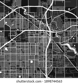 Dark vector art map of Lubbock, Texas, UnitedStates with fine gray gradations for urban and rural areas. The different shades of gray in the Lubbock  map do not follow any particular pattern.