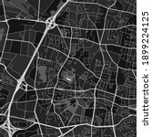 Dark vector art map of Merignac, Gironde, France with fine grays for urban and rural areas. The different shades of gray in the Merignac  map do not follow any particular pattern.