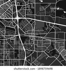 Dark vector art map of Mesquite, Texas, UnitedStates with fine gray gradations for urban and rural areas. The different shades of gray in the Mesquite  map do not follow any particular pattern.