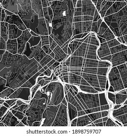 Dark vector art map of Paterson, New Jersey, UnitedStates with fine gray gradations for urban and rural areas. The different shades of gray in the Paterson  map do not follow any particular pattern.