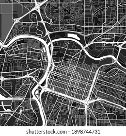 Dark vector art map of Sacramento, California, UnitedStates with fine gray gradations for urban and rural areas. The different shades of gray in the Sacramento  map do not follow any pattern.