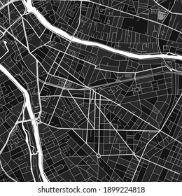 Dark vector art map of Saint-Maur-des-Fosses, Val-de-Marne, France with fine grays for urban and rural areas. The different shades of gray in the Saint-Maur-des-Fosses  map do not follow any pattern.