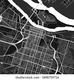 Dark vector art map of Savannah, Georgia, UnitedStates with fine gray gradations for urban and rural areas. The different shades of gray in the Savannah  map do not follow any particular pattern.