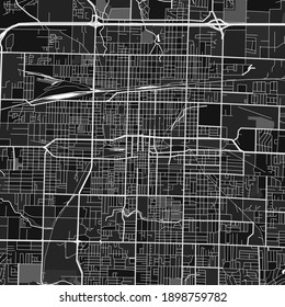Dark vector art map of Springfield, Missouri, UnitedStates with fine gray gradations for urban and rural areas. The different shades of gray in the Springfield  map do not follow any pattern.