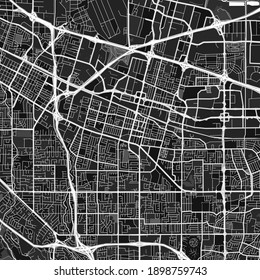 Mapa de arte vector oscuro de Sunnyvale, California, Estados Unidos con gradaciones grises finas para áreas urbanas y rurales. Los diferentes tonos de gris en el mapa de Sunnyvale no siguen ningún patrón particular.