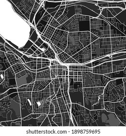 Dark vector art map of Syracuse, New York, UnitedStates with fine gray gradations for urban and rural areas. The different shades of gray in the Syracuse  map do not follow any particular pattern.