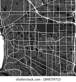 Dark vector art map of Torrance, California, UnitedStates with fine gray gradations for urban and rural areas. The different shades of gray in the Torrance  map do not follow any particular pattern.