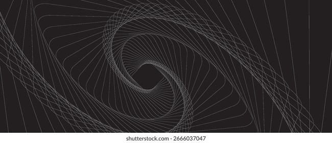 Plano de Fundo de Vetor Escuro - Espiral de Linha Abstrata