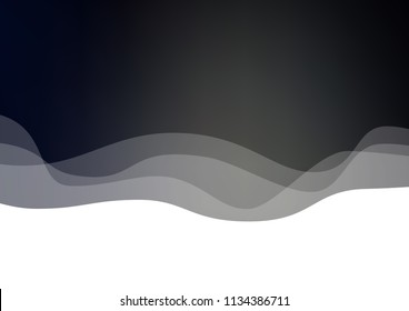 Dark vector background with bent ribbons. Shining illustration, which consist of blurred lines, circles. Brand new design for your ads, poster, banner.