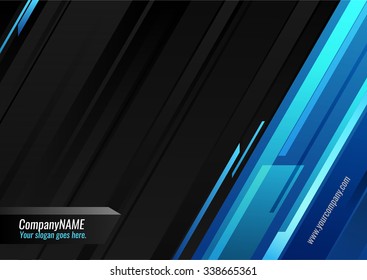 Dark vector background with blue angled stripes