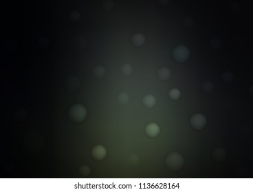Dark vector background with bubbles. Glitter abstract illustration with blurred drops of rain. Completely new template for your brand book.