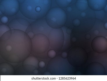 Dark vector background with bubbles. Glitter abstract illustration with blurred drops of rain. Pattern can be used as texture of water, rain drops.